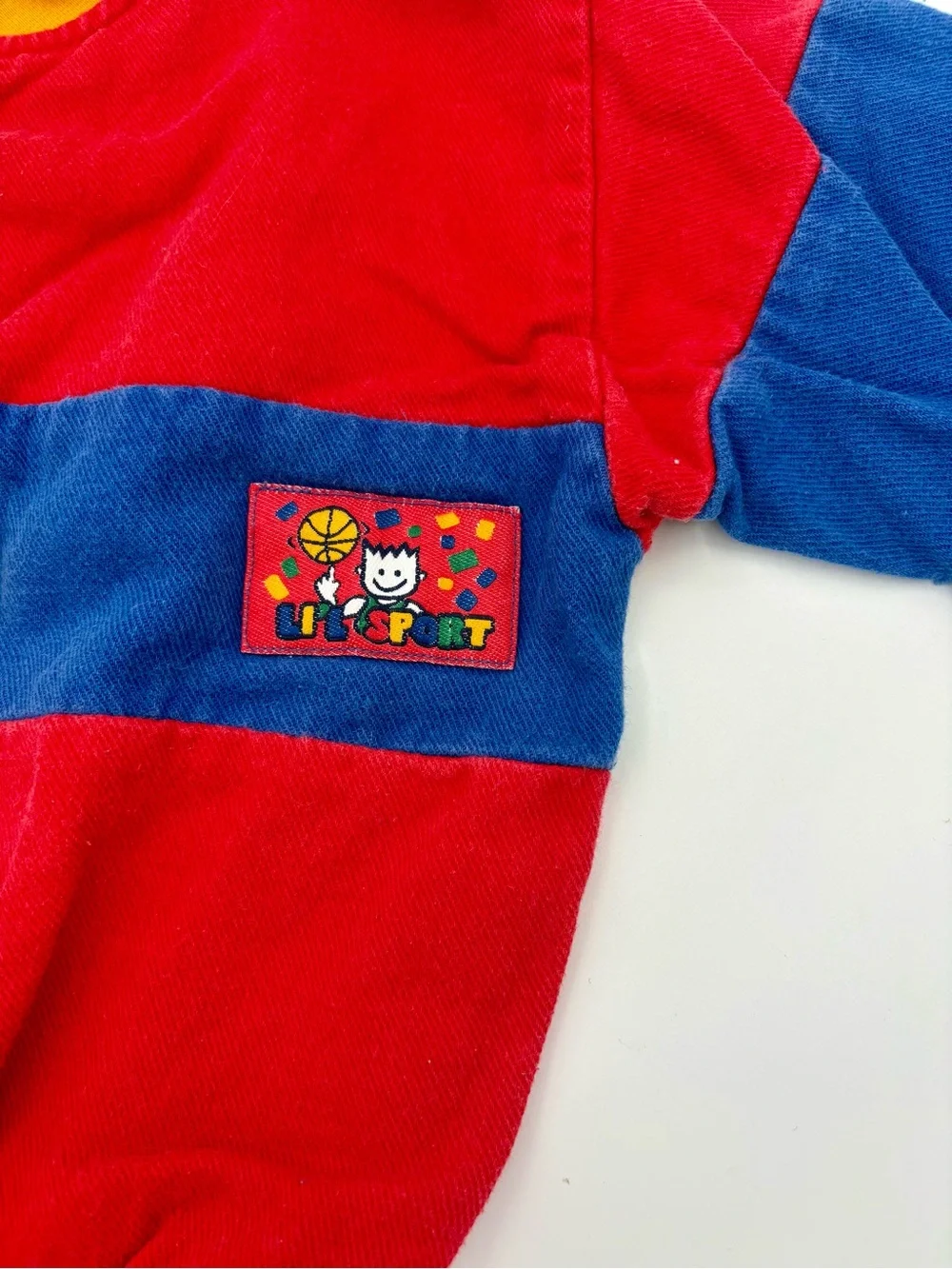 Vintage Oshkosh B’Gosh Colorblock Sweatshirt Henley Primary Colors 90’s Kidcore